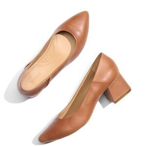 Nisolo Fiorela Camel Leather Mid Heel